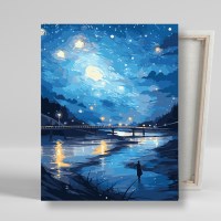 DIY캔버스형 그림그리기 40x50cm 별 헤는 밤산책