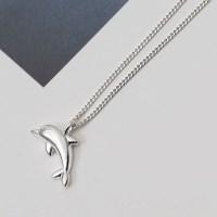 925 실버 SILVER 법정 순은 행운 행복 럭키 데일리 돌핀 목걸이