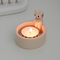 불쬐는 고양이 티라이트 캔들홀더