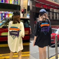 여성 데일리 꾸안꾸 앞뒤 프린팅 박스 티셔츠