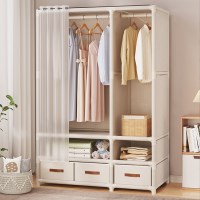 예작 커튼식 1700 심플 3단 옷장 틈새장 아이방옷장 OY68