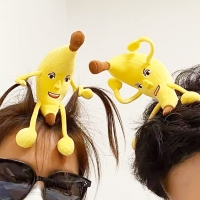쓸대없는선물 킹받는 바나나 머리띠 파티 모자 마니또 선물