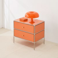 루카 600 낮은 미니 틈새 슬림 작은 모듈 서랍장 2단