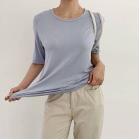 레이온 스판 탄탄 찰랑 반팔 운동 티셔츠