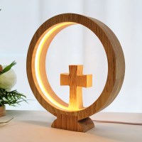 LED 원목 십자가 무드등 기독교 새신자 교회 선물