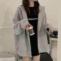 GefAngnis 여성 데일리 무지 후드집업