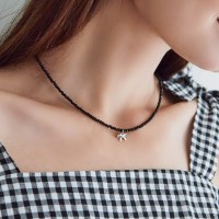 black twinkle beads-necklace