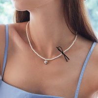 lovely ribbon pearl-necklace