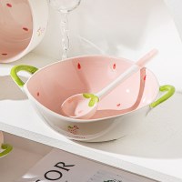 양손잡이 예쁜 라면 그릇 면기 도자기 라면기