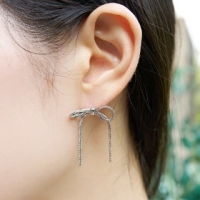 ribbon snake chain earrings