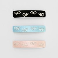 pearl ribbon flat hair pin (3colors)