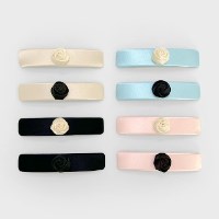 flat satin rose hair pin (8colors)