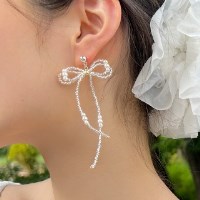 ribbon beads drop earrings