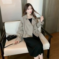 여성 크롭 소매허리스트링 트렌치 자켓 간절기 아우터
