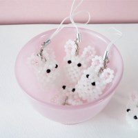 화이트 토끼 비즈 키링