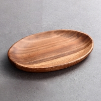 아카시아 원목 플레이트 타원접시 M 나무접시 플레이팅 업소용