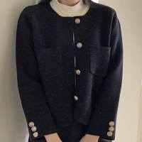 울 노카라 무지 도트 포인트 정장 자켓