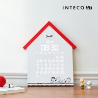 스누피 하우스 우드 LED 디지털 무소음 인테리어 벽시계