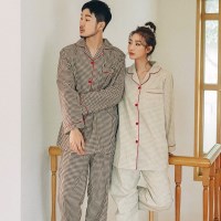 포인트잔체크 순면 커플 파자마 잠옷세트
