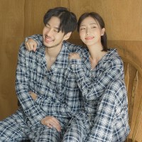 피치기모 모네 체크 커플 파자마 잠옷세트