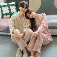 (순면)브리사 가을 커플 잠옷 체크 홈웨어