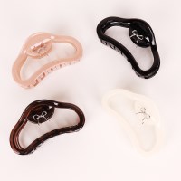 프렌치스타일 빅사이즈 리본집게핀 아크릴 구름집게핀 4color