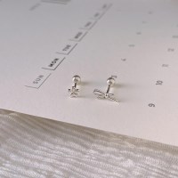 여자 모던 심플 미니꽃 매듭 리본 피어싱