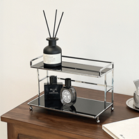 2단 아크릴 선반 화장품정리대 향수 진열 화장대 정리함