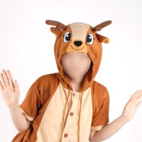 반팔 동물잠옷 꽃사슴 (브라운)