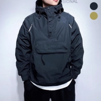 남자 봄 가을 캠핑 레터링 후드 아노락 바람막이 I3JK012A