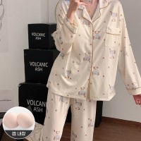 [내장패드] 베비부 카라 파자마 상하세트 잠옷 no.2232