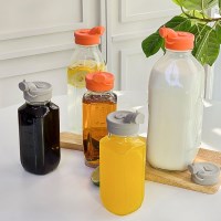 미르 갤런 온오프 사각 밀폐 눈금유리병 냉장고물병 유리물병 주스병