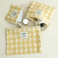 ouior flat pouch_ripple check yellow (set)