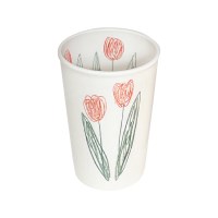 빨간 튤립 긴 컵