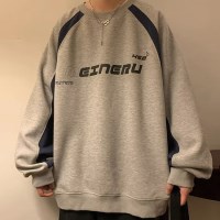 남성 루즈핏 배색 긴팔 맨투맨 티셔츠