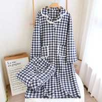 누빔 커플 잠옷 원피스 빅사이즈 면 원피스잠옷