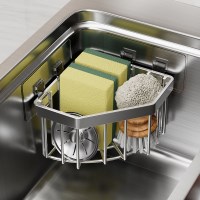 싱크대 코너 물빠짐 수세미 정리대 받침 실버 R432