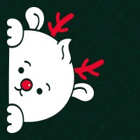 크리스마스 스티커 윈도우 시트지 LMXM-223 미니 까꿍 루돌프 (좌)