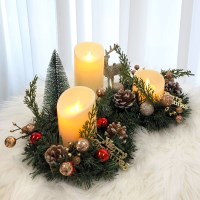 크리스마스 솔방울메리 리스 캔들 세트 인테리어