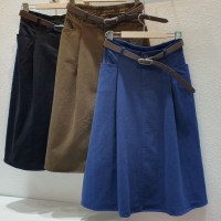 [애슬릿]면 100 기모 벨트 여성 밴딩 롱 스커트 치마