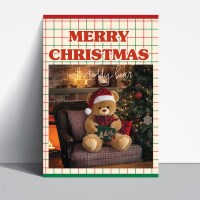 크리스마스 포스터 귀여운 테디베어 포스터