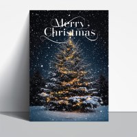 눈오는 크리스마스 트리 인테리어 포스터