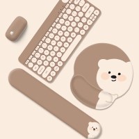 귀여운 곰돌이 메모리폼 키보드 마우스 손목 받침대 세트 쿠션 패드