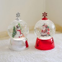 원형 크리스마스 워터볼 오르골 2type