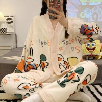 잠옷 파자마 가디건세트 수면잠옷 겨울 홈웨어 실내복 기모잠옷