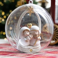 크리스마스 투명 볼 장식 아기예수 피규어 벌룬볼 120mm DIY