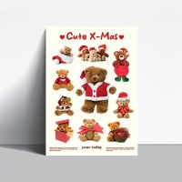 크리스마스 포스터 큐트 테디베어 포스터