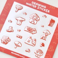 DRAWING WATER STICKER - MUSHROOM FOREST