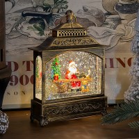 사각 빈티지 크리스마스 오르골 스노우볼 오르골 무드등 산타 2types