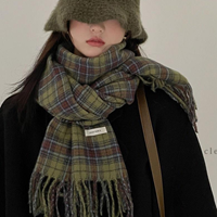 여성 울 머플러 목도리 체크 겨울 여자 롱목도리